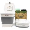 1 Gallon Collapsible Compost Bin Gray Color with 20 Compost Trash Bags + 2 Charcoal Filters