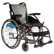 16 x 17 Inch, Ergonomic High Strength Light Weight Wheelchair, K0004/K0005, Fixed Arms & Footrests, Burgundy Frame, Karman