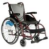 16 x 17 Inch, Ergonomic High Strength Light Weight Wheelchair, K0004/K0005, Fixed Arms & Footrests, Silver Frame