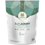 3 in 1 Laundry Powder Detergent Pods, Vetiver, 24 Loads, 13.5 oz (384 g), Grab Green