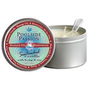 3-in-1 Suntouched Massage Candle with Hemp & Soy, Poolside Passion, 6 oz, Earthly Body
