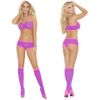 3 Piece Booty Shorts Set, One Size, Neon Pink/Neon Purple