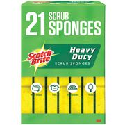 3M Scotch-Brite Heavy Duty Scrub Sponges, 21 Pack