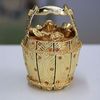 A Bucket of Gold Ingot Gilt Jewelry Gift Box with Fine Crystals