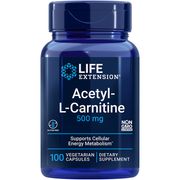 Acetyl-L-Carnitine 500 mg, 100 Vegetarian Capsules, Life Extension