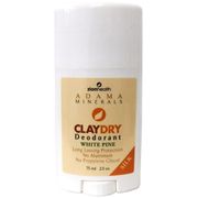 Adama Minerals Clay Dry Silk Deodorant, White Pine, 2.5 oz, Zion Health