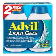 Advil Liqui-Gels Ibuprofen 200 mg - 240 Liquid Filled Capsules