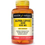Alpha Lipoic Acid 600 mg, Extra Strength, 30 Capsules, Mason Natural