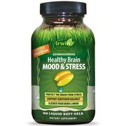 Ashwagandha Healthy Brain Mood & Stress, 60 Liquid Soft-Gels, Irwin Naturals