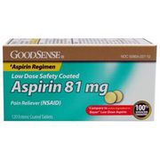 Aspirin 81 mg, Enteric Coatd, 120 Tablets, GoodSense
