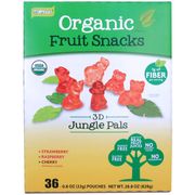 Au'some 3D Jungle Pals Organic Fruit Snacks, 28.8 oz (828 g)