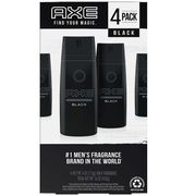 AXE Daily Fragrance Bodyspray, Black, 4 oz x 4 Pack