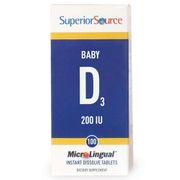 Baby Vitamin D3 Infant Formula, 100 Instant Dissolve Tablets, Superior Source