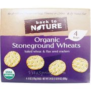 Back To Nature Organic Stoneground Wheats Baked Wheat & Flax Seed Crackers, 24 oz (680 g)