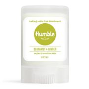 Baking Soda-Free Deodorant for Vegan & Sensitive Skin, Bergamot & Ginger, Travel Size, 0.5 oz, Humble Brands
