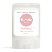 Baking Soda-Free Deodorant for Vegan & Sensitive Skin, Moroccan Rose, Travel Size, 0.5 oz, Humble Brands