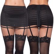 Bandage Elastic Garter with G-String, Black, Medium, Oh La La Cheri Lingerie