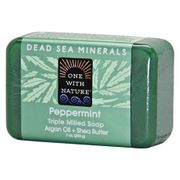 Triple Milled Soap Bar - Peppermint, 7 oz, One with Nature Dead Sea Mineral Soap