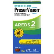 Bausch + Lomb PreserVision AREDS 2 Formula, Eye Vitamin & Mineral Supplement, 210 Mini Softgels