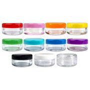 Beauticom 5G/5ML (0.18 oz) Plastic Clear Cosmetic Sample Jars (Round Top), 25 Jars