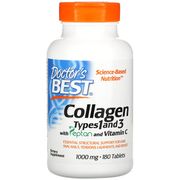 Collagen Types 1 & 3, 1000 mg, with Peptan & Vitamin C, 180 Tablets, Doctor's Best
