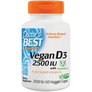 Vegan D3, Vitamin D 2500 IU, 60 Vegetarian Capsules, Doctor's Best