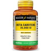 Beta Carotene 25000 IU, 100 Softgels, Mason Natural