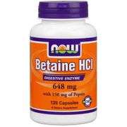 Betaine HCI ( Betaine Hydrochloride ) 648mg 120 Caps, NOW Foods