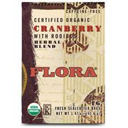 Cranberry with Rooibos Tea, 16 Tea Bags, Flora Health