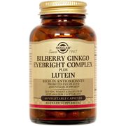 Bilberry Ginkgo Eyebright Plus Lutein, 60 Vegetable Capsules, Solgar