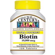 Biotin 10,000 mcg, 120 Tablets, 21st Century HealthCare
