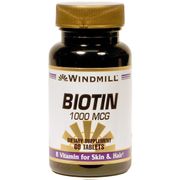 Biotin 1000 mcg, 60 Tablets, Windmill Health Products