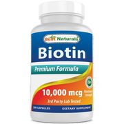 Biotin 10000 mcg, 200 Capsules, Best Naturals