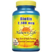 Biotin 2500 mcg, 200 Vegetarian Capsules, Nature's Life