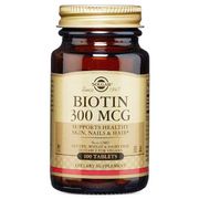 Biotin 300 mcg, 100 Tablets, Solgar