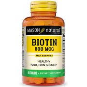 Biotin 800 mcg, 60 Tablets, Mason Natural