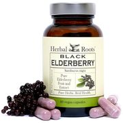Black Elderberry, 60 Vegan Capsules, Herbal Roots