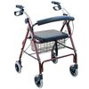 Aluminum Rollator, Burgundy, ZZRROL01