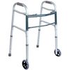 Aluminum Two-Button Folding Walker with 5" Wheels, ZZRWAL01