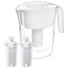Lake Pitcher Water Filtration System with 2 Filters, White