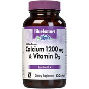 Calcium 1200 mg Plus Vitamin D3, Milk Free, 120 Softgels, Bluebonnet Nutrition
