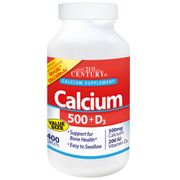 Calcium 500 + D3 Oyster Shell, Value Size, 400 Caplets, 21st Century Health Care