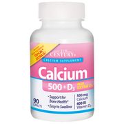 Calcium 500 + Extra D3, 90 Caplets, 21st Century HealthCare