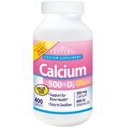 Calcium 500 + Extra D3, Value Size, 400 Tablets, 21st Century HealthCare