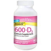 Calcium 600 + D3, Value Size, 400 Tablets, 21st Century HealthCare