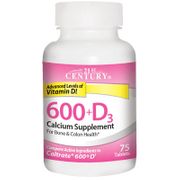 Calcium 600 + D3, 75 Tablets, 21st Century Health Care