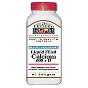 Calcium 600 + D Liquid Filled 90 Softgels, 21st Century Health Care