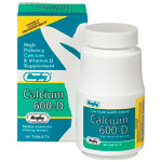 Calcium 600-D  w/ Vitamin D, 60 Tablets, Watson Rugby