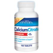 Calcium Citrate + D3 Maximum, 120 Tablets, 21st Century HealthCare