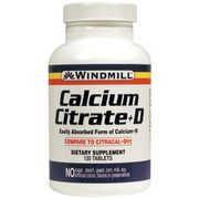 Calcium Citrate + D, 120 Tablets, Windmill Health Products
